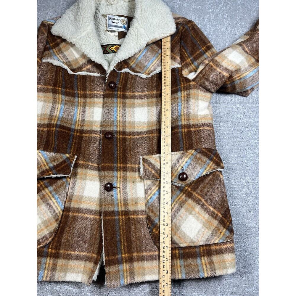 Pioneer Wear Sherpa Lined Western USA Button Down Long Jacket Mens 42 - Picture 5 of 8